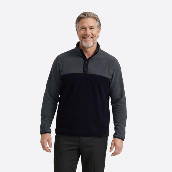 Mens LANDS END(R) Color Block Polar Snap Henley alternate view